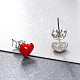 Rhodium Plated 925 Sterling Silver Enamel Stud Earrings(EJEW-FF0008-006P)-4