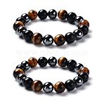 DIY Bracelet Jewelry Making Kits, Including Gemstone Round Beads, Brass Spacer Beads, Elastic Crystal Thread, Gemstone Beads: 30pcs(DIY-YW0002-23)