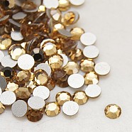 Glass Flat Back Rhinestone, Grade A, Back Plated, Faceted, Half Round, Light Colorado Topaz, 4.6~4.8mm, about 1440pcs/bag(RGLA-C002-SS20-246)