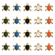 20Pcs 5 Colors Alloy Enamel Beads, Golden, Tortoise, Mixed Color, 8x8x6mm, Hole: 1.6mm, 4pcs/color(ENAM-CA0001-69)