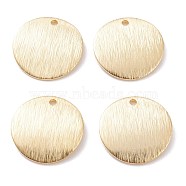 Brass Charms, Flat Round, Real 24K Gold Plated, 14x1mm, Hole: 1.2mm(KK-Y003-07B-G)