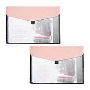 Magibeads PVC Meeting File Bag, with PU Leather & Hook and Loop, Rectangle, Pink, 22.6x31.8x0.3cm, 2pcs/set(ABAG-MB0001-10D)