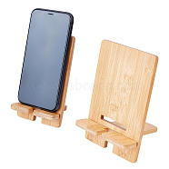 2Pcs 2 Style Detachable Bamboo Mobile Phone Holders, Universal Portable Cell Phone Stand Holder, BurlyWood, 8~12x8~12x13.5~17cm, 1pc/style(AJEW-OC0003-91)