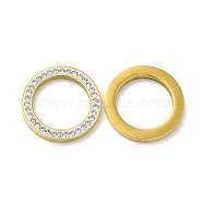 201 Stainless Steel Linking Rings, with Crystal Rhinestone, Round Ring, Golden, 18x2mm, Inner Diameter: 12.8mm(STAS-Q216-21G)
