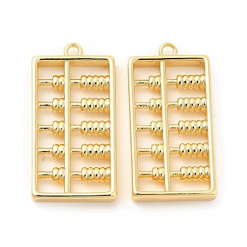 Brass Pendants, Abacus Charm, Real 18K Gold Plated, 24x12x3mm, Hole: 1.4mm