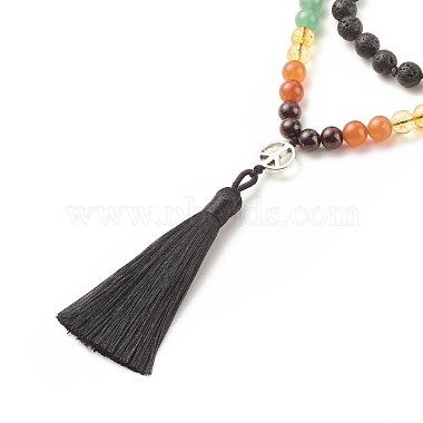 7 Chakra Buddhist Necklace(NJEW-JN03895-02)-4
