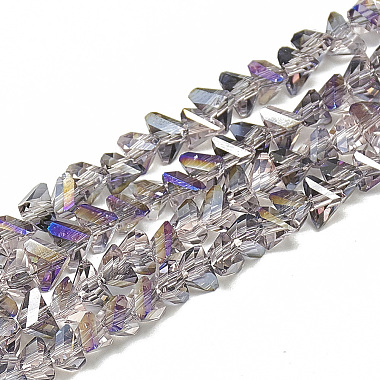 Lilac Triangle Glass Beads