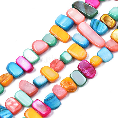 Colorful Rectangle Trochus Shell Beads