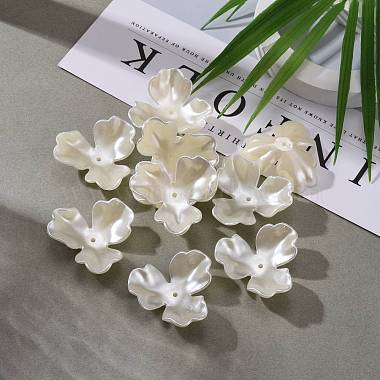 Coupelles de fleur avec 3-pétale en plastique ABS d'imitation nacre(X-OACR-R016-05)-6