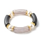 Chunky Acrylic Curved Tube Beads Stretch Bracelet for Teen Girl Women(BJEW-JB06993-02)-1