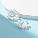 Natural Pearl Wire Wrapped Beaded Hoop Earrings for Women(EJEW-JE04758-01)-2