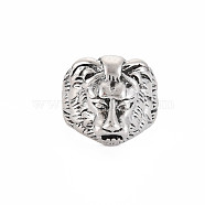 Men's Adjustable Alloy Rings, Chunky Lion Ring, Cadmium Free & Lead Free, Antique Silver, US Size 9 1/2(19.3mm)(RJEW-N029-088)