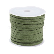 Faux Suede Cord, Faux Suede Lace, Olive Drab, 3x1.5mm, about 5.46 yards(5m)/roll(X-LW-R003-1037)