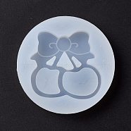 DIY Decoration Silicone Molds, Resin Casting Molds, For UV Resin, Epoxy Resin Jewelry Making, Cherry, White, 69x12mm, Inner Diameter: 43x52mm(DIY-B036-01)