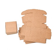 Kraft Paper Gift Box, Shipping Boxes, Folding Boxes, Square, BurlyWood, 5.5x5.5x2.5cm(X-CON-K003-02C-01)