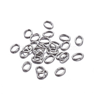 304 Stainless Steel Jump Rings, Open Jump Rings, Oval, Stainless Steel Color, 24 Gauge, 3.5x2.5x0.5mm, Inner Diameter: 1.5x2.5mm(STAS-F221-40P-I)