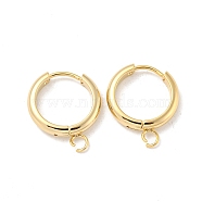 201 Stainless Steel Huggie Hoop Earring Findings, with Horizontal Loop and 316 Surgical Stainless Steel Pin, Real 24K Gold Plated, 16x3mm, Hole: 2.5mm, Pin: 1mm(STAS-P283-01Z-G)