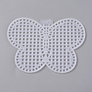 Cross Stitch Mesh Board, Plastic Canvas Sheets, Butterfly, White, 59x79x1mm(DIY-WH0162-77)