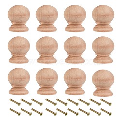 Wood Jewelry Box Drawer Handles, with Iron Screw, Cabinet Knobs, BurlyWood, 30x25.5mm, Screw: 27x3.5mm(FIND-WH0051-88B)