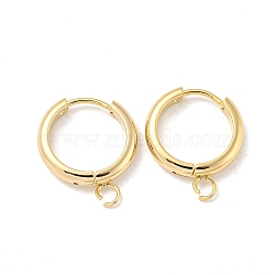 201 Stainless Steel Huggie Hoop Earring Findings, with Horizontal Loop and 316 Surgical Stainless Steel Pin, Real 24K Gold Plated, 16x3mm, Hole: 2.5mm, Pin: 1mm(STAS-P283-01Z-G)