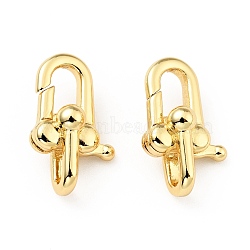 Brass Lobster Claw Clasps, Oval, Cadmium Free & Lead Free, Real 18K Gold Plated, 19x11.5x8mm, Hole: 2.5x4.5mm(KK-G416-34G)