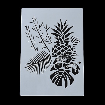 Plastic Hollow Out Drawing Painting Stencils Templates, for Painting on Scrapbook Fabric Tiles Floor Furniture Wood, Pineapple, 291x210x0.3mm