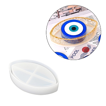 DIY Evil Eye Cup Mat Box Silicone Molds, Resin Casting Molds, Clay Craft Mold Tools, Horse Eye, White, 175x111x39mm, Inner Diameter: 170x103mm