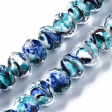 Pale Turquoise Abacus Lampwork Beads