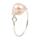Natural Pearl Braided Bead Finger Ring(RJEW-JR00586-01)-1