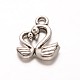 Tibetan Style Alloy Two Swan Charms(X-PALLOY-ZN49977-AS-RS)-1