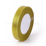 Organza Ribbon, Glitter Metallic Ribbon, Sparkle Ribbon, Gold, about 5/8 inch(15mm) wide, 25yards/roll(22.86m/roll)(X-ORIB-15mm-Y-G)