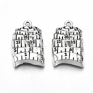 Tibetan Style Alloy Pendants, Lead Free & Cadmium Free, Tape, Antique Silver, 25x16x5.5mm, Hole: 1.8mm, about 166pcs/500g(TIBE-S323-077AS-RS)