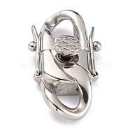 304 Stainless Steel Clasps, Stainless Steel Color, 30x17x8.5mm, Hole: 5x5mm(STAS-P273-01B-P)