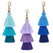 3Pcs Colorful Tassel Keychain Handmade Boho Keychain Personalized Bag Charm Tassel Keychain for Women, Colorful, 16.5x4cm(JX282B)