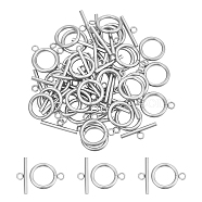 30 Sets 304 Stainless Steel Toggle Clasps, Stainless Steel Color, Ring: 23x18x2.5mm, Hole: 3mm, Bar: 25x7.5x2.5mm, Hole: 3mm(STAS-UN0057-52)