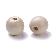 Dyed Natural Wood Beads, Round, Lead Free, Wheat, 18x17mm, Hole: 4mm(X-WOOD-Q006-18mm-04-LF)