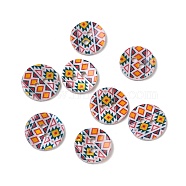 2-Hole Freshwater Shell Buttons, Flat Round, Colorful, 14x2mm, Hole: 2mm(SHEL-A004-01B)