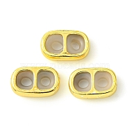 Rack Plating Brass with Plastic Slide Charms, Long-Lasting Plated, Lead Free & Cadmium Free, Oval, Real 18K Gold Plated, 7.5x12x3.5mm, Hole: 2.5mm(KK-G501-11G)