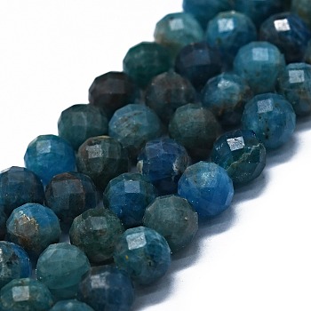 Natural Apatite Beads Strands, Faceted(64 Facets), Round, 7mm, Hole: 0.8mm, about 58~59pcs/strand, 15.35 inch(39cm)