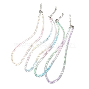 Collier de perles rondes en verre bling pour femme(NJEW-PH01490-01)-8