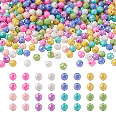 PandaHall Jewelry 800Pcs 8 Colors Opaque Acrylic Beads(MACR-PJ0001-05)-2