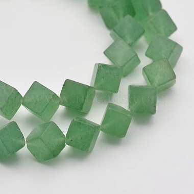 9mm Cube Green Aventurine Beads
