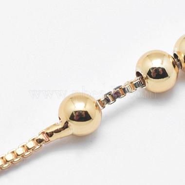 Латунь шарик цепь ожерелье материалы(NJEW-F151-01G)-3