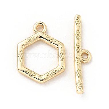 Light Gold Hexagon Brass Toggle Clasps