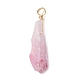 Electroplated Natural Quartz Crystal Dyed Pendants(PALLOY-JF02325-06)-3