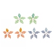 Aretes de perlas naturales y semillas de vidrio trenzadas con cuentas de flores(EJEW-MZ00021)-1