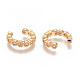 Golden Plated Brass Micro Pave Cubic Zirconia Cuff Earrings(EJEW-L244-22B)-2