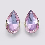 K9 Glass Rhinestone Pendants, Imitation Austrian Crystal, Faceted, teardrop, Violet, 27.5~28x16~16.5x8~8.5mm, Hole: 1.6mm(GLAA-K034-K01)