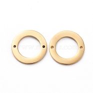 Vacuum Plating 304 Stainless Steel Links connectors for Jewelry Making, Manual Polishing, Ring, Golden, 10x1mm, Hole: 0.6mm(X-STAS-G215-27G)