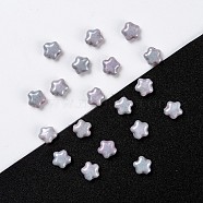 Czech Glass Beads, Star, Light Grey, 6x6x3mm, Hole: 0.8mm, about 67pcs/10g(X-GLAA-L025-E15)